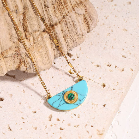 Turquoise Necklace Girls Fashion Entry Lux Clavicle Chain