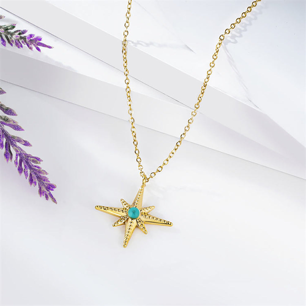 Turquoise Necklace Girls Fashion Entry Lux Clavicle Chain