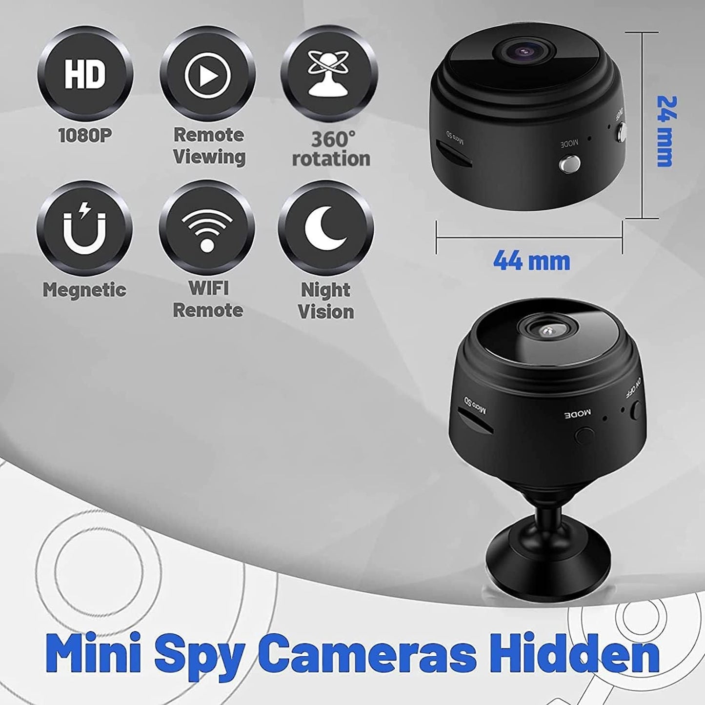 Mini HD Wi-Fi CCTV Camera  Wireless Hidden Camera Video Camera Small with Night Vision and Motion Activated
