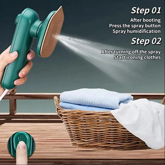 Portable Handheld Mini Electric Iron – Travel & Home Clothes Steamer