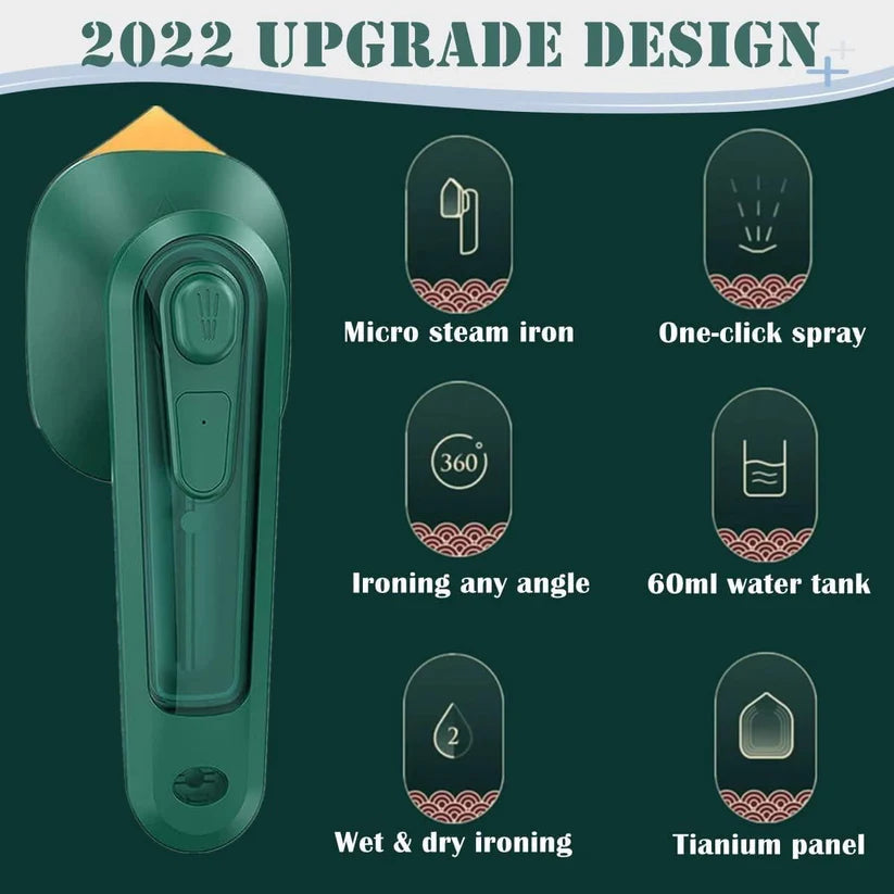 Portable Handheld Mini Electric Iron – Travel & Home Clothes Steamer